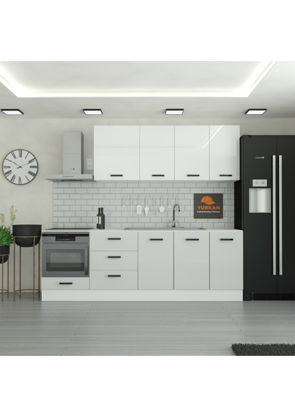 245 cm Mutfak Dolabı Mdf Kapak Tezgah Dahil YRKN245 100