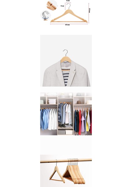 Hsnet Natural Ahşap Görünüm 12 Li Askı Seti Schönbuch Design - MBN5424-9471 fiyatları