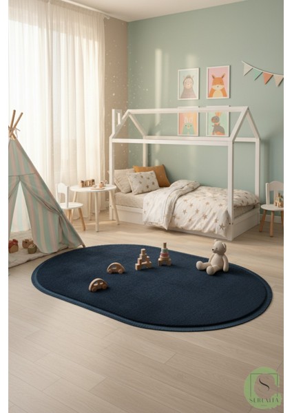 Post/peluş Yıkanabilir Kaymaz Taban Yumşacık Mavi Saçaklı Modern ve Şık Salon Oturma Odası Mutfak Çocuk Odası Koridor Antre Halısı indirimleri