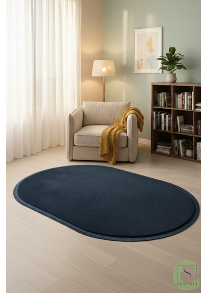 Post/peluş Yıkanabilir Kaymaz Taban Yumşacık Mavi Saçaklı Modern ve Şık Salon Oturma Odası Mutfak Çocuk Odası Koridor Antre Halısı