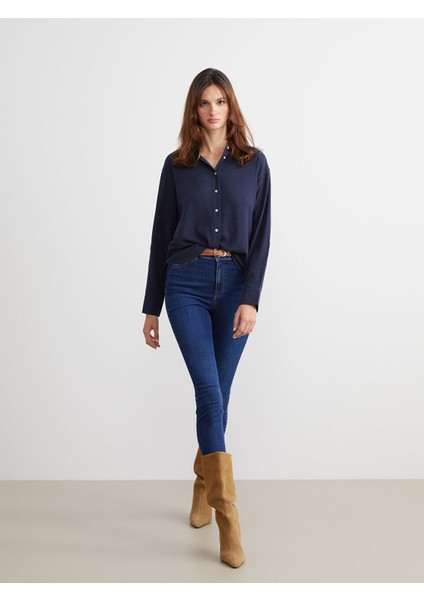 Yeni Sezon Beli Kemerli Jüpiter Süper Skinny Fit Jean Pantolon