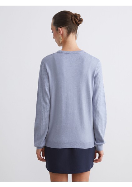 Yeni Sezon Bisiklet Yaka Kendinden Desenli Kadın Triko Kazak indirimleri