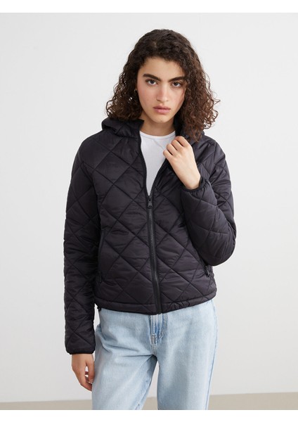 Yeni Sezon Kapüşonlu Kapitone Oversize Kadın Şişme Mont