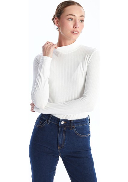 Yeni Sezon Dik Yaka Düz Uzun Kollu Kadın Body modelleri