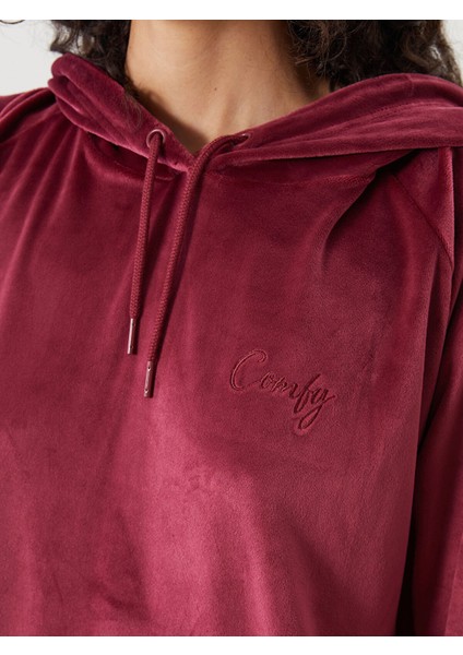 Yeni Sezon Kapüşonlu Kadife Kadın Pijama Üstü fırsatları