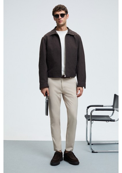 VAREX Erkek Yuvarlak Yaka Basic Slim Fit Triko Ekru Kazak fiyatları