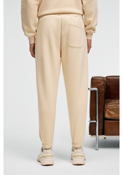 ANSEL Erkek Lastikli Dar Paça Üç Cepli Yumuşacık Organik Pamuklu Vanilya Eşofman Altı fırsatları