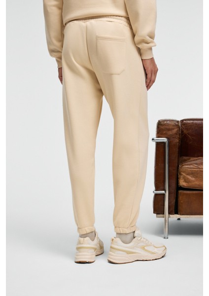 ANSEL Erkek Lastikli Dar Paça Üç Cepli Yumuşacık Organik Pamuklu Vanilya Eşofman Altı indirimleri