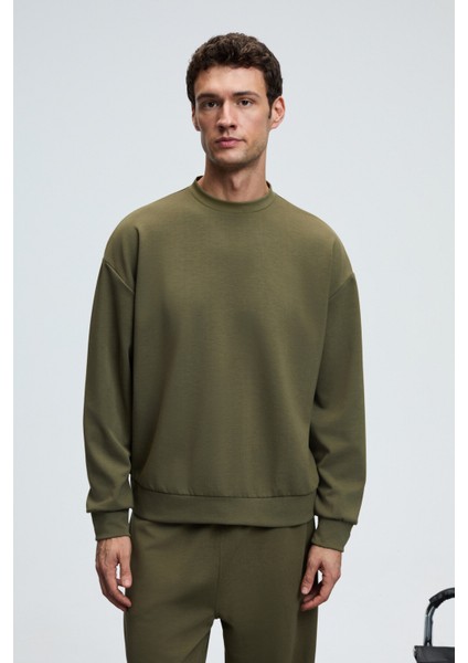 VIENTO Erkek Bisiklet Yaka Uzun Kollu Regular Fit Haki Sweatshirt fiyatları