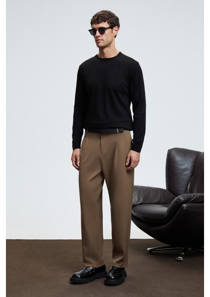 VAREX Erkek Yuvarlak Yaka Basic Slim Fit Triko Siyah Kazak fiyatları