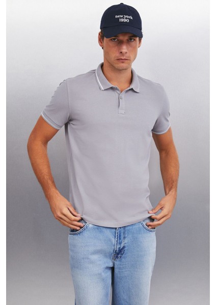 FORESTAR Erkek Gri Polo Yaka T-shirt
