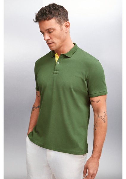 MATHEW Erkek Haki Polo Yaka T-shirt modelleri
