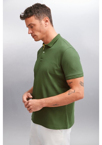 MATHEW Erkek Haki Polo Yaka T-shirt indirimleri
