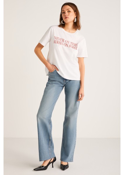 SERILDA Kadın Regular Beyaz T-Shirt fiyatları