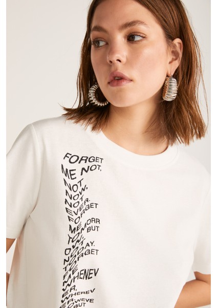 THESSA Kadın Ekru T-Shirt modelleri