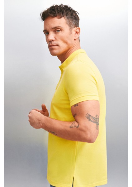 MATHEW Erkek Sarı Polo Yaka T-shirt indirimleri