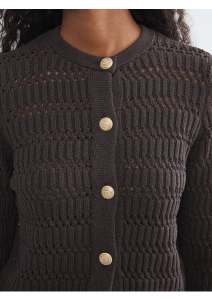 Yeni Sezon Bisiklet Yaka Ajurlu Kadın Triko Hırka modelleri