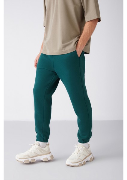 Inside Erkek Regular Fit Yumuşacık Kumaşlı Beli Paçası Lastıkli Yeşil Eşofman Altı modelleri