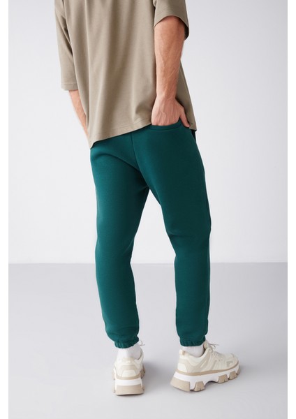 Inside Erkek Regular Fit Yumuşacık Kumaşlı Beli Paçası Lastıkli Yeşil Eşofman Altı indirimleri