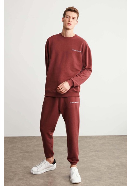 Marshall Erkek Pamuklu Içi Polarlı Nakışlı Relaxed Bordo Eşofman Takımı indirimleri