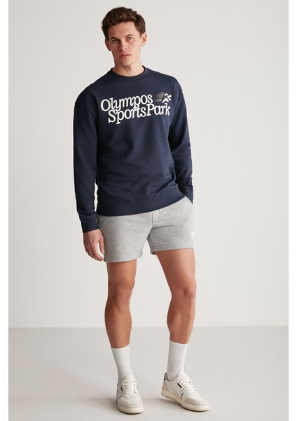 Darıan Erkek Sport Baskılı Içi Polarsız Mevsimlik Lacivert Sweatshirt fırsatları