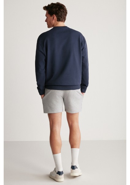 Darıan Erkek Sport Baskılı Içi Polarsız Mevsimlik Lacivert Sweatshirt indirimleri