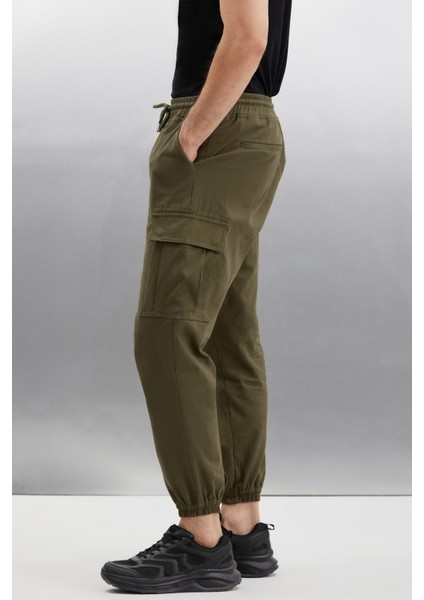 Cargo Erkek Dokuma Kargo Cepli Beli Ve Paçası Lastikli Haki Pantolon fırsatları