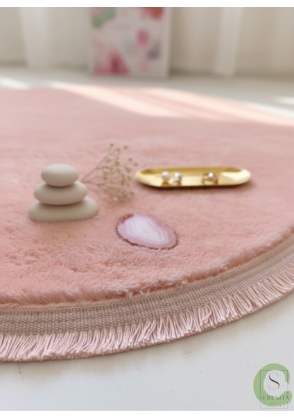 Post/peluş Yıkanabilir Kaymaz Taban Yumşacık Pembe Saçaklı Modern ve Şık Salon Oturma Odası Mutfak Çocuk Odası Koridor Antre Halısı modelleri