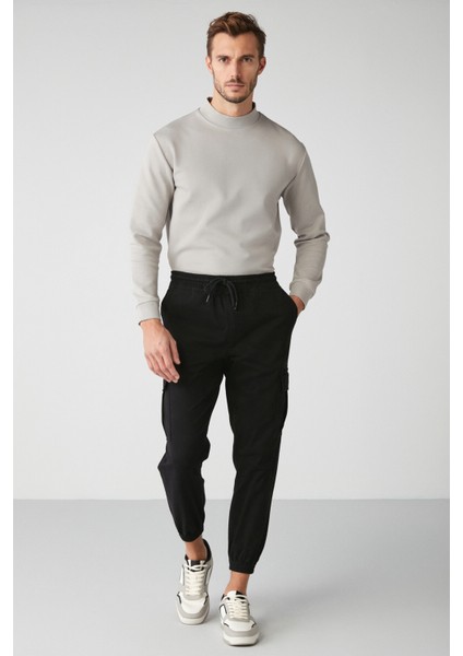 Cargo Erkek Dokuma Kargo Cepli Beli Ve Paçası Lastikli Siyah Pantolon indirimleri