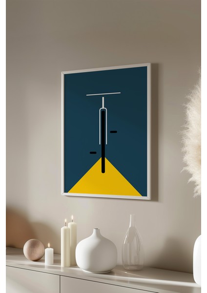 Bauhaus Serisi Beyaz Çerçeveli Poster, Tablo No:56