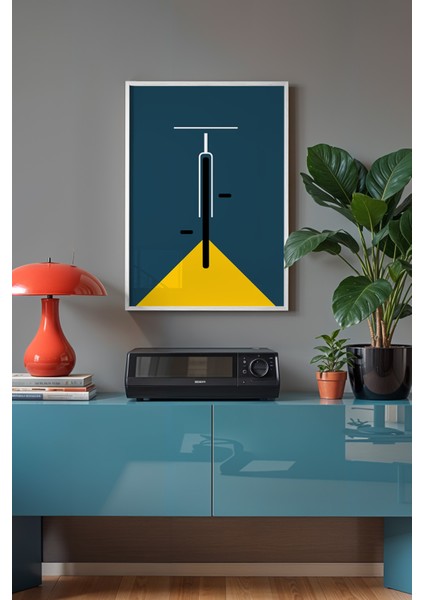 Bauhaus Serisi Beyaz Çerçeveli Poster, Tablo No:56 fiyatları