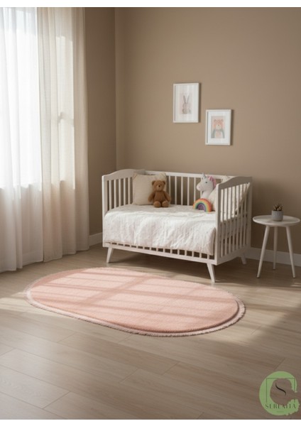 Post/peluş Yıkanabilir Kaymaz Taban Yumşacık Pembe Saçaklı Modern ve Şık Salon Oturma Odası Mutfak Çocuk Odası Koridor Antre Halısı