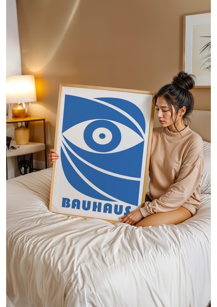 Bauhaus Serisi Ahşap Çerçeveli Poster, Tablo No:63 modelleri