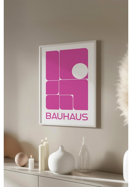 Bauhaus Serisi Beyaz Çerçeveli Poster, Tablo No:83