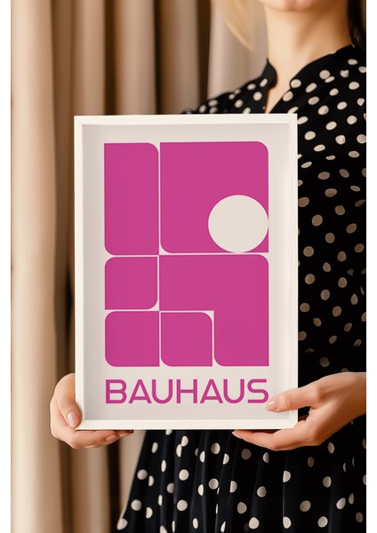 Bauhaus Serisi Beyaz Çerçeveli Poster, Tablo No:83 modelleri