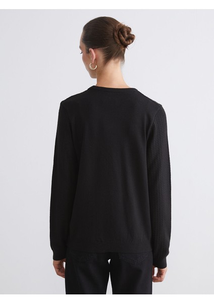 Yeni Sezon Bisiklet Yaka Kendinden Desenli Kadın Triko Kazak fırsatları