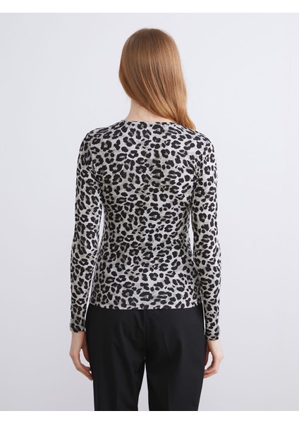 Yeni Sezon Bisiklet Yaka Leopar Desenli Bluz fırsatları