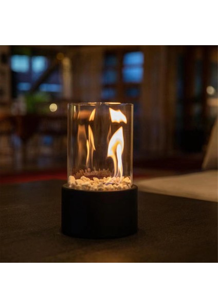 Alkol Şömine Işığı, Paslanmaz Çelik Cam Gerçek Ateş Isıtma, Yuvarlak Cam Süslemeler, Atmosfer Açık Beyaz L (Yurt Dışından) indirimleri