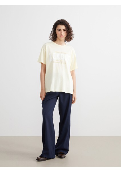 Yeni Sezon Bisiklet Yaka Brooklyn Baskılı Kadın Tişört fiyatları