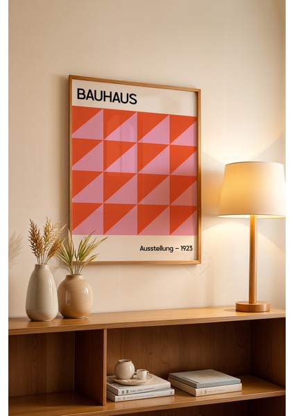 Bauhaus Serisi Ahşap Çerçeveli Poster, Tablo NO:124