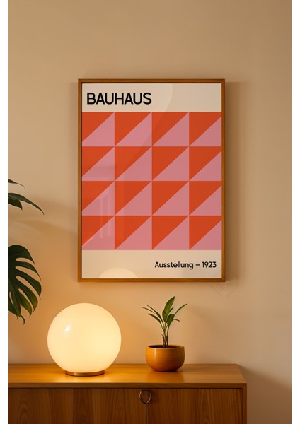 Bauhaus Serisi Ahşap Çerçeveli Poster, Tablo NO:124 fiyatları