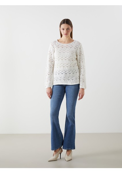 Yeni Sezon Bisiklet Yaka Ajurlu Kadın Triko Kazak fiyatları