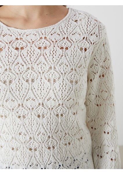 Yeni Sezon Bisiklet Yaka Ajurlu Kadın Triko Kazak modelleri