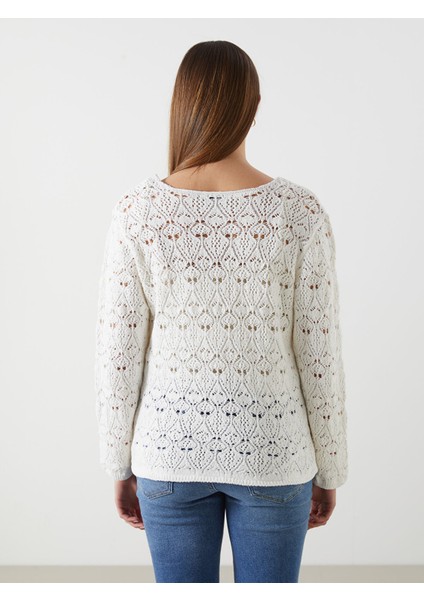 Yeni Sezon Bisiklet Yaka Ajurlu Kadın Triko Kazak fırsatları