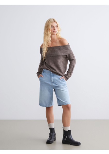 Yeni Sezon Bermuda Fit Kadın Jean Şortolon modelleri