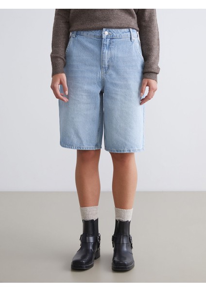 Yeni Sezon Bermuda Fit Kadın Jean Şortolon fırsatları