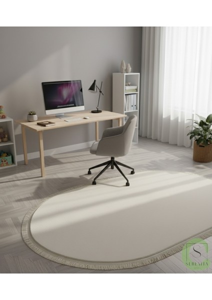 Post/peluş Yıkanabilir Kaymaz Taban Yumşacık Krem Saçaklı Modern ve Şık Salon Oturma Odası Mutfak Çocuk Odası Koridor Antre Halısı