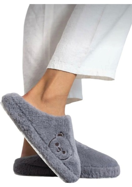 Kadın Ev Terliği Peluş Ses Yapmaz Kalın Taban Terlik 1021-127-0003 indirimleri