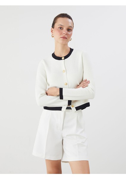 Yeni Sezon Bisiklet Yaka Kadın Triko Hırka