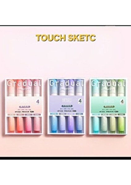 12'li Soft Renkler Gradual Fosforlu Kalem Seti 4'lü Paketler ile Yaratıcılığınızı Artırın indirimleri